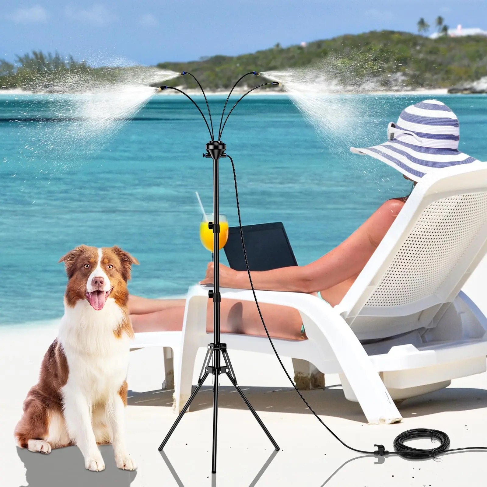 Standing Misters for Patio - Portable Misting Cooling System